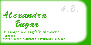 alexandra bugar business card